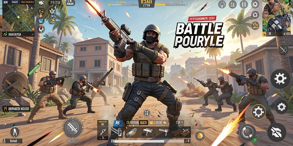 Screenshot gameplay seru dari 2739 Battle Royale.
