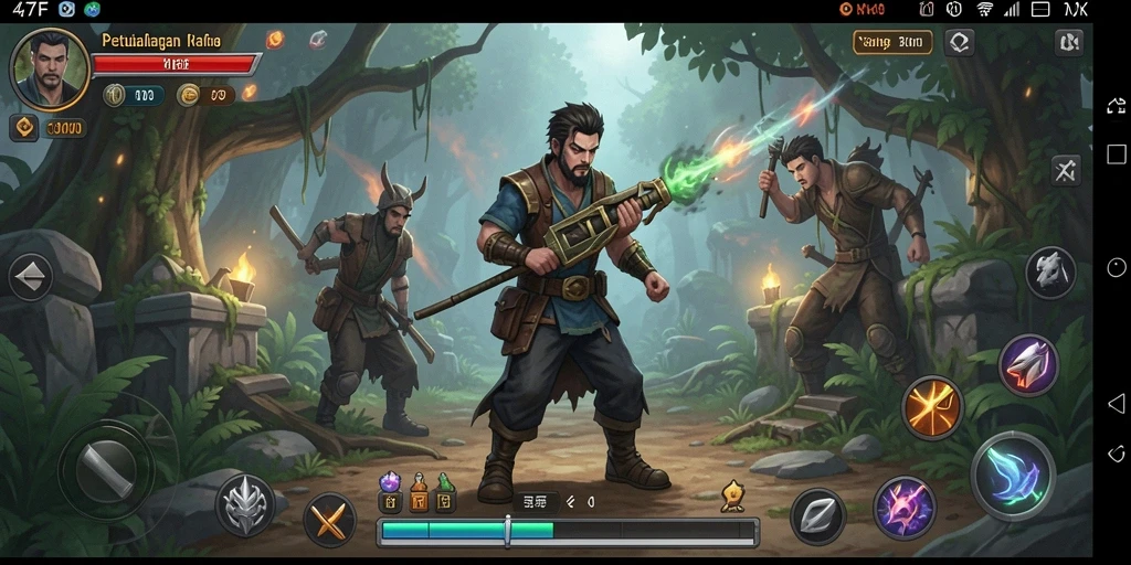 Tampilan gameplay RPG 47F yang menarik dan mendetail.