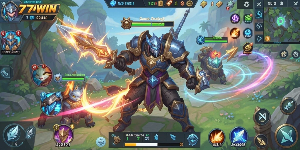 Screenshot utama 77WIN menunjukkan aksi mendebarkan dalam pertempuran strategi.