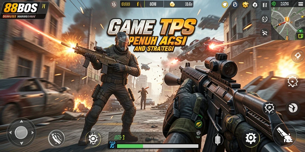 Tampilan gameplay seru dari 88BOS dengan aksi tembak-menembak.