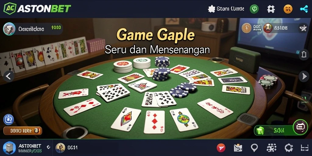 Screenshot utama ASTONBET menampilkan gameplay seru permainan Gaple.