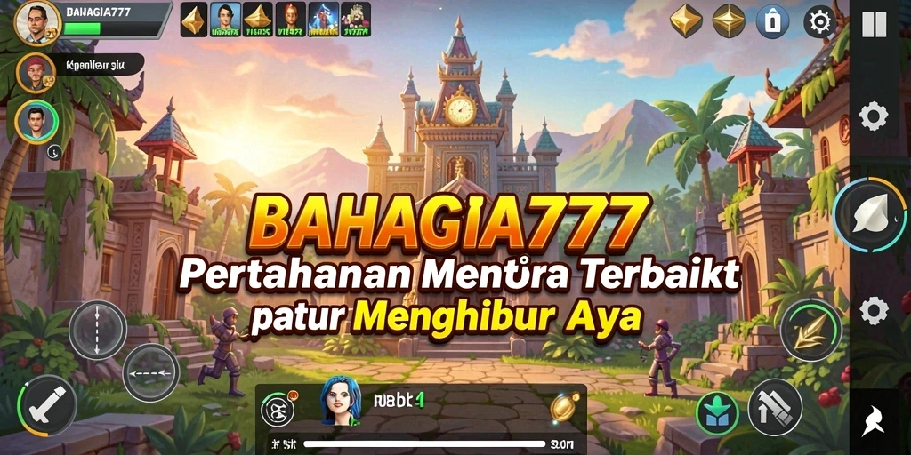 Tangkapan layar mendemonstrasikan gameplay seru Tower Defense BAHAGIA777.