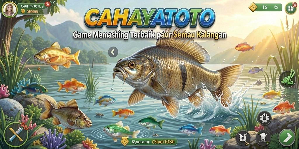 Screenshot CAHAYATOTO menampilkan aksi memancing yang mendebarkan.