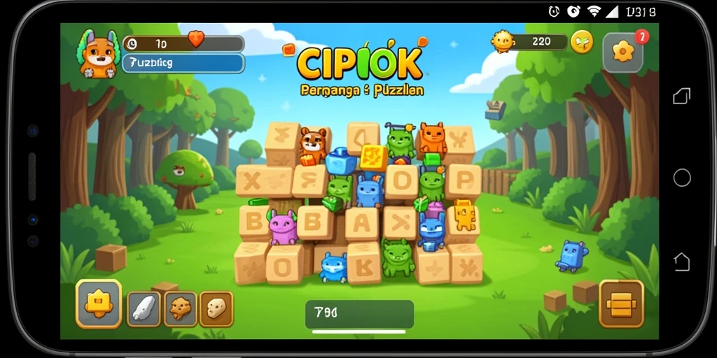 Tampilan gameplay <strong>CIPOK</strong> yang menarik dan penuh warna dari puzzle yang menantang.