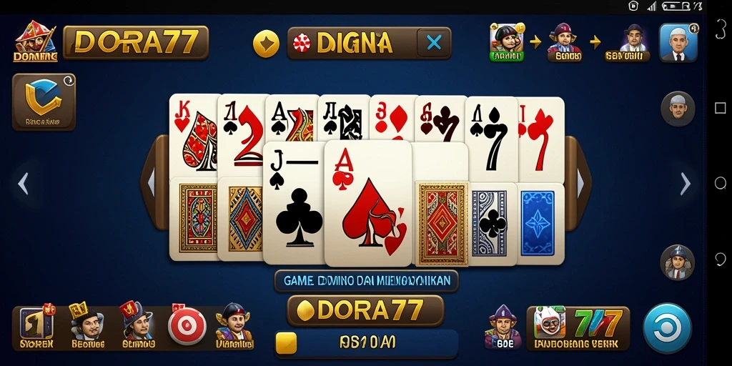 Tampilan gameplay Domino yang seru dalam DORA77.