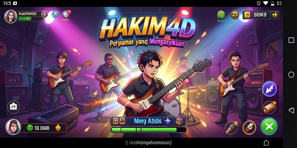 Screenshot HAKIM4D menampilkan gameplay musik yang seru dan interaktif.
