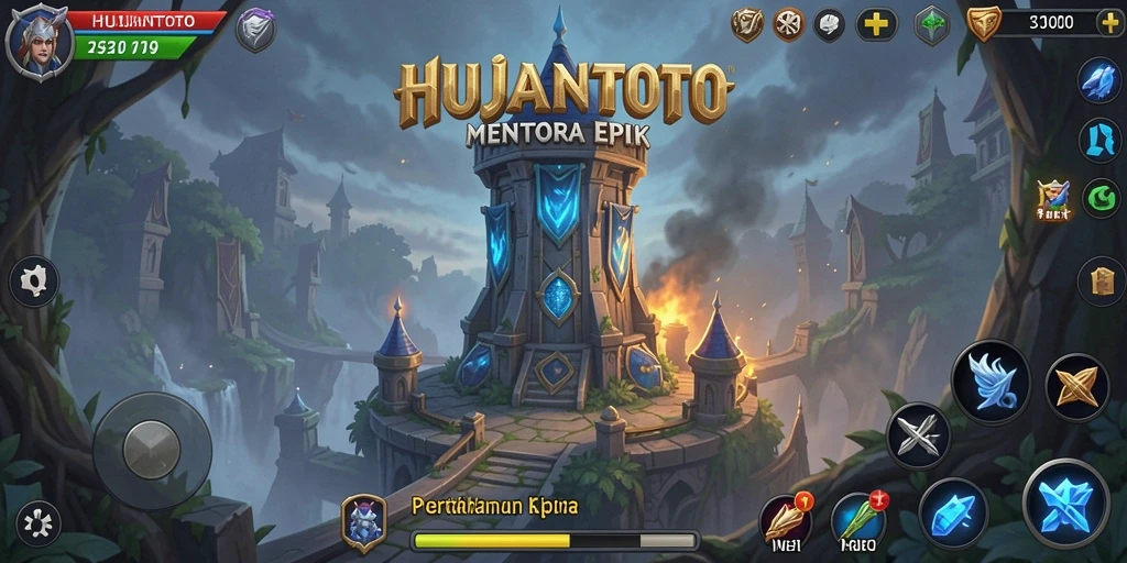 Tampilan gameplay seru dan strategis dari HUJANTOTO.