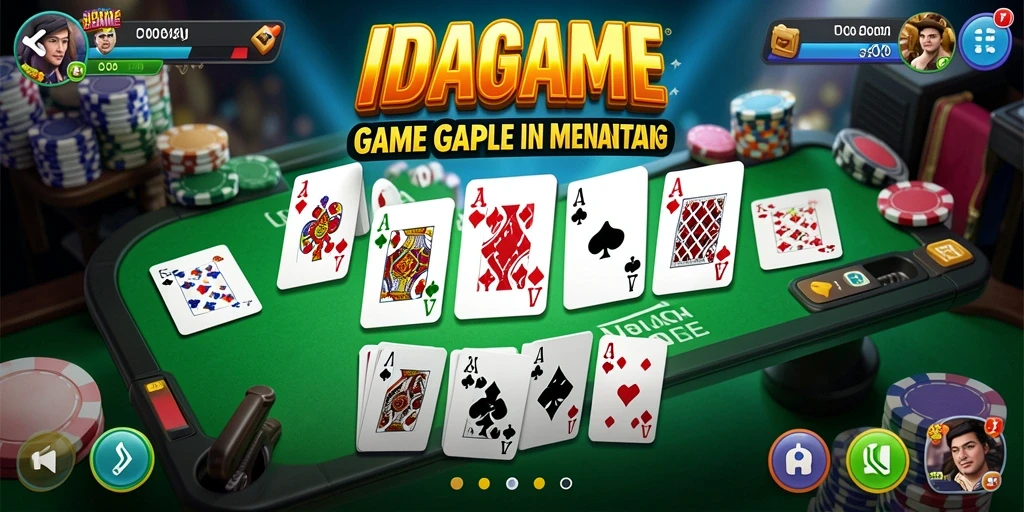 Tampilan gameplay seru IDAGAME dalam permainan Gaple.