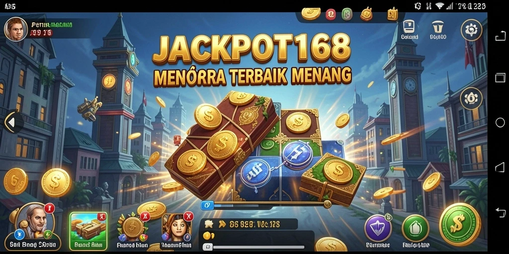 Screenshot gameplay JACKPOT168 yang menunjukkan menara dan strategi pertahanan.
