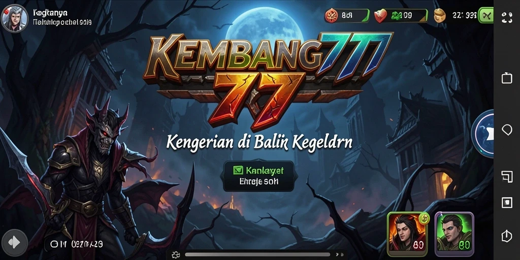 Tampilan mencekam dari gameplay KEMBANG777 saat menjelajahi tempat angker.