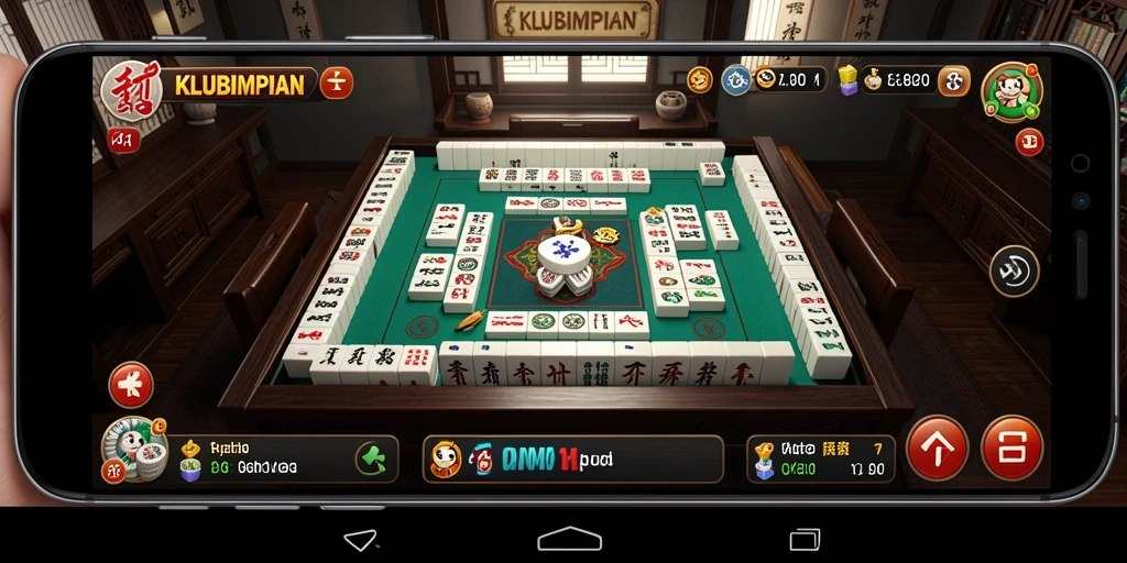 Screenshot utama KLUBIMPIAN menampilkan gameplay Mahjong seru.