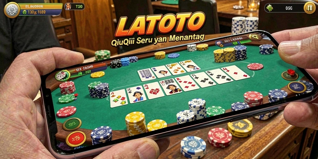 Tangkapan layar gameplay LATOTO menampilkan suasana seru permainan QiuQiu.