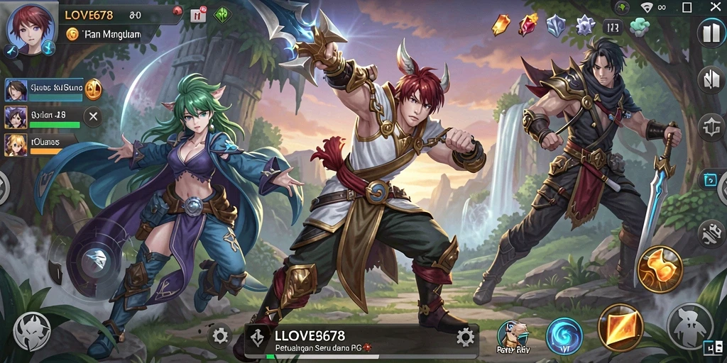 Tampilan gameplay RPG LOVE678 yang menakjubkan dan dinamis.