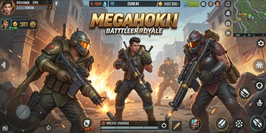 Gameplay intens di medan perang MEGAHOKI
