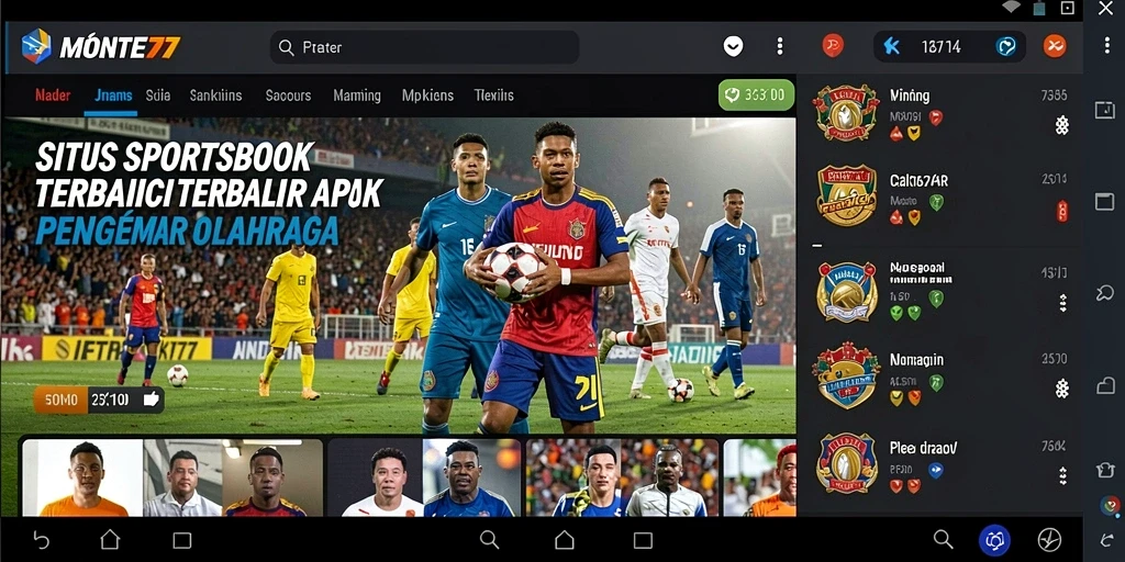 Tampilan gameplay menarik dari aplikasi Sportsbook MONTE77.