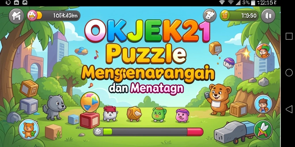 Screenshot gameplay OKJEK21 yang menampilkan teka-teki yang menantang.