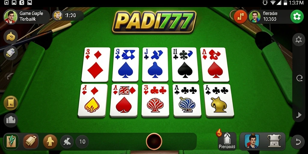 Screenshot PADI777 menampilkan pemain yang sedang bermain Gaple dengan antusias.
