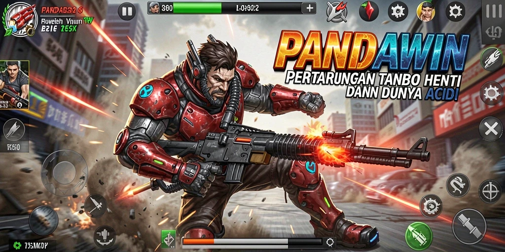 Tampilan menarik dari gameplay aksi dalam PANDAWIN.