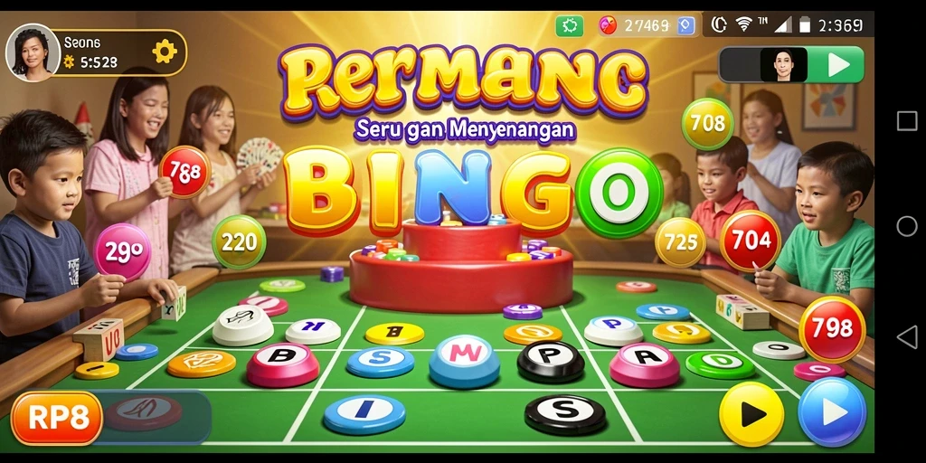 Tampilkan gameplay seru dari permainan Bingo di RP8.