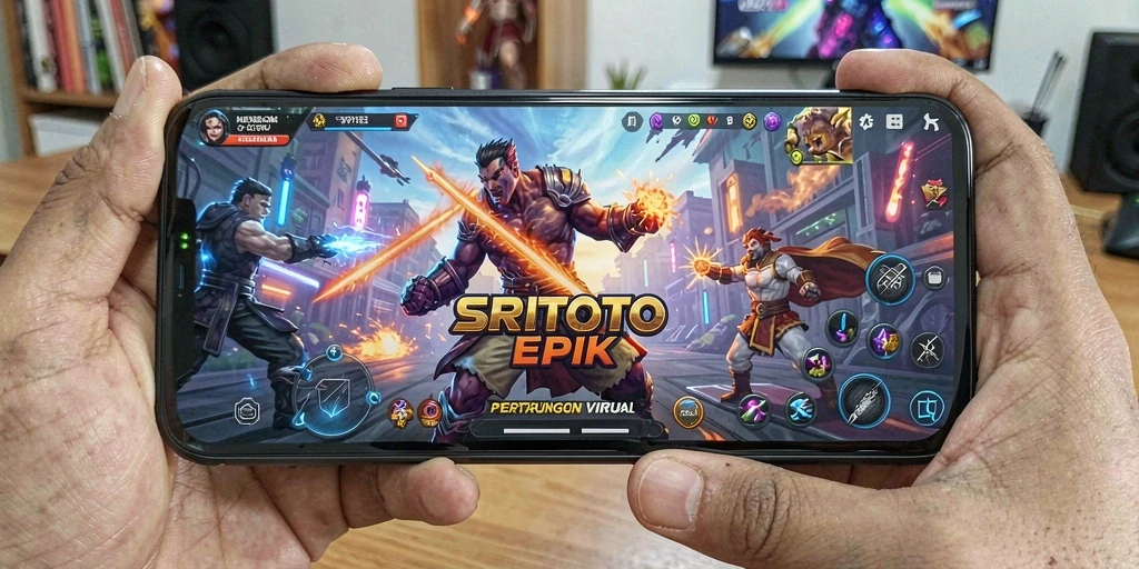 Screenshot SRITOTO menampilkan pertarungan mendebarkan antara dua karakter.