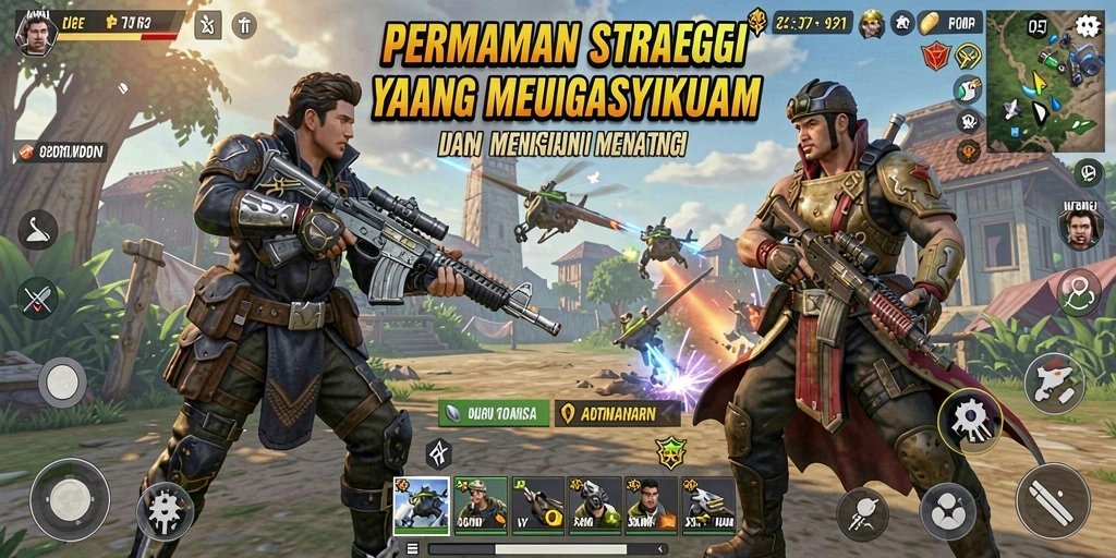 Screenshot V21 menampilkan aksi strategi yang mendebarkan dan gameplay yang dinamis.