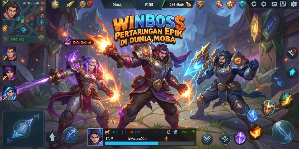 Screenshot gameplay WINBOSS yang menunjukkan aksi seru dalam pertempuran.